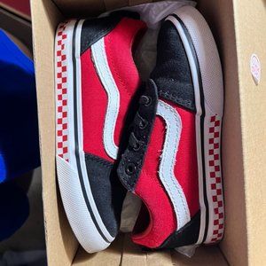 Vans Red and Black Sneakers Classic Skate Style